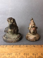 2 x Antique 19th Century Burmese Bronze Opium Weights in the Form of a Brahiminy Duck or Hinthra - 136g and 64g - 4
