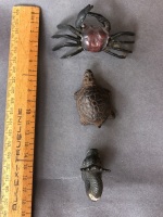 3 x Vintage Bronze Nautical Figures Depicting Crab, Turtle and Dolphin - 6