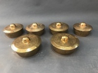 Set of 6 Antique Brass Phillipines Kulinang Gongs