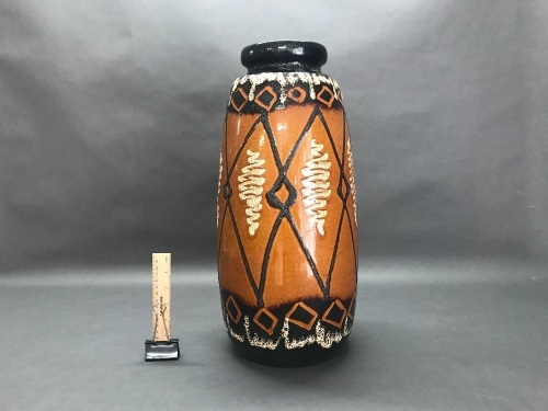 Mid Century Lava Glazed West German Pottery Vase