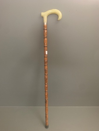 Vintage Bamboo Walking Stick with Moulded Handle