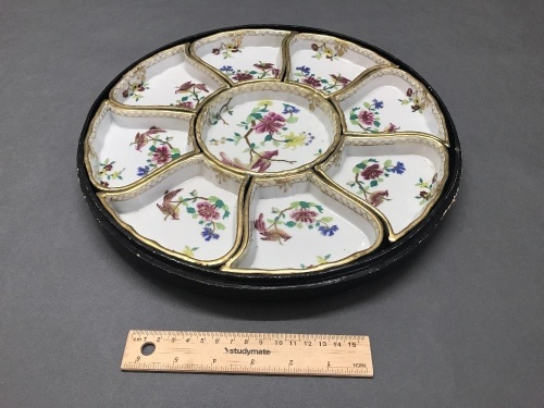 9 Piece Hand Painted Japanese Hors'd'Ouerve Dishes