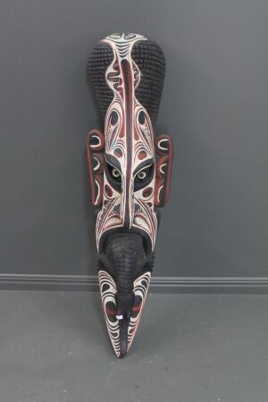 Large PNG Carved and Painted Crocodile Wall Mask