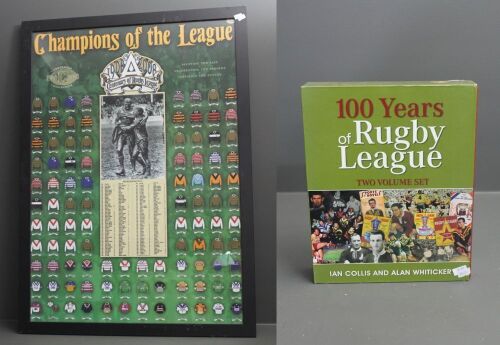 Champions of the League Framed Wall Poster + Centenary of League 2 Book Box Set