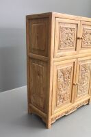 Vintage Chinese Carved Elmwood Jewellery / Trinket Cabinet - 3
