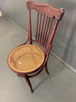 Antique Bentwood Chair with Split Cane Seat and Pressed Timber Backrest - 2