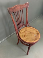 Antique Bentwood Chair with Split Cane Seat and Pressed Timber Backrest - 3