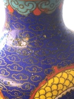 Vintage c1920's-30's Japanese Cloisonne Vase Depicting a Dragon - 6