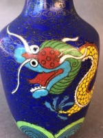 Vintage c1920's-30's Japanese Cloisonne Vase Depicting a Dragon - 7