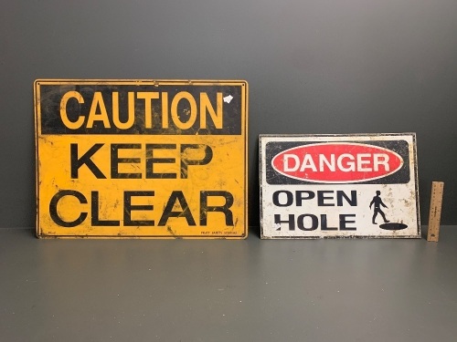2 x Tin Warning Signs