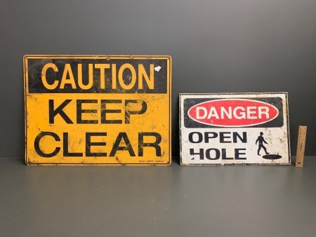 2 x Tin Warning Signs