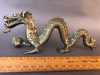 Pair of Vintage Cast Brass Dragons - 2