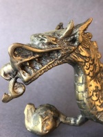 Pair of Vintage Cast Brass Dragons - 6