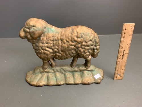 Vintage Cast Iron Golden Fleece Ram Doorstop