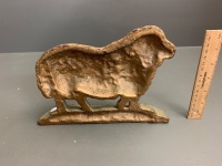 Vintage Cast Iron Golden Fleece Ram Doorstop - 2