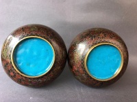 Pair of Contemporary Chinese Cloisonne Bulb Vases - 2