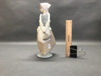 NAO Porcelain Girl with Basket - 2
