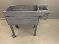 Vintage Painted Timber Laundry / Garden Trolley - 2