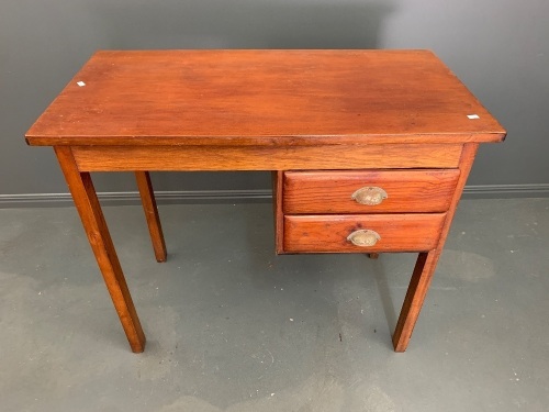 Vintage 2 Drawer Timber Students Desk