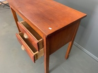 Vintage 2 Drawer Timber Students Desk - 2