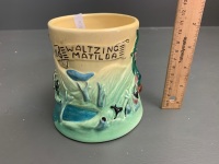 Vintage Australian Ceramic Musical Waltzing Matilda Tankard - 4