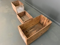 3 x Vintage Timber Crates inc. Dewars Whisky - 2