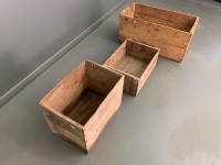 3 x Vintage Timber Crates inc. Dewars Whisky - 3