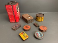 Asstd Lot of Old Tins inc Shell Petroleum Jelly and Mareeba Tobbaco - 2