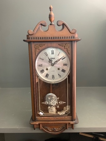 Vintage Timber Cased 31 Day Wall Clock