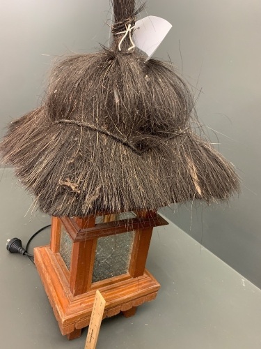 Balinese Thatched Hut Style Table Lamp