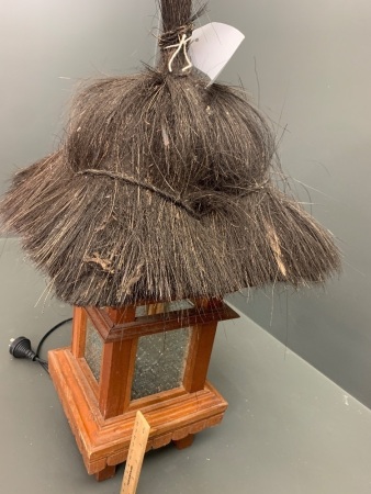 Balinese Thatched Hut Style Table Lamp