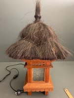 Balinese Thatched Hut Style Table Lamp - 3