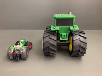 Large John Deere Toy Tractor + Die Cast Fendt Tractor - 4