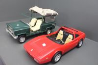 Large Mattel Toy Ferrari and Safari Truck - 2