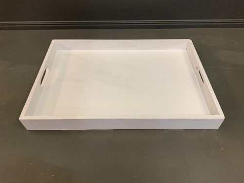 XL White Painted Timber Tray