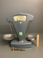 Vintage Avery Desktop Balance Scale + Original Brass Weights