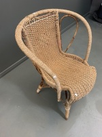 Vintage Seagrass Armchair - As Is - 2