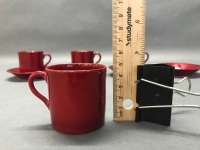 Royal Doulton Flamb&eacute; Demi Tasse Coffeе&nbsp;Cans&nbsp;& Saucers x 4 - 2
