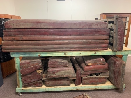 Large Quantity of Vintage QLD Rail Seats from Mary Valley Rattler inc. Supports, Single and Long Bench Seats - Most Need Some Attention