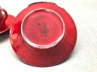 Royal Doulton Flamb&eacute; Demi Tasse Coffeе&nbsp;Cans&nbsp;& Saucers x 4 - 4