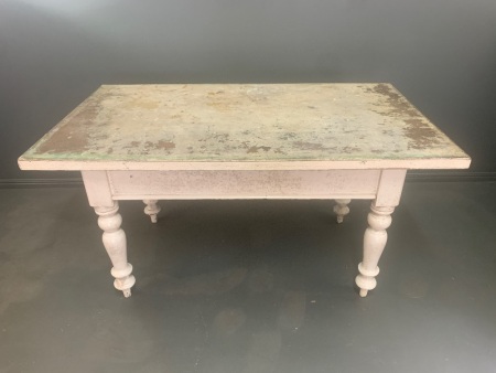 Antique Colonial Style Farmhouse Kitchen Table Base with Replacement Top