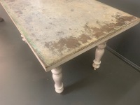 Antique Colonial Style Farmhouse Kitchen Table Base with Replacement Top - 3