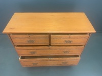 Antique Pine 4 Drawer Chest of Drawers - 3