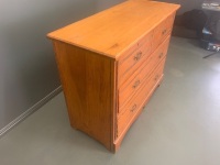 Antique Pine 4 Drawer Chest of Drawers - 4