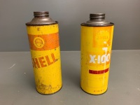 2 x Vintage Shell Quart Oil Tins - 4