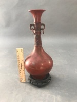 Fine Chinese Bronze Vase on Timber Stand