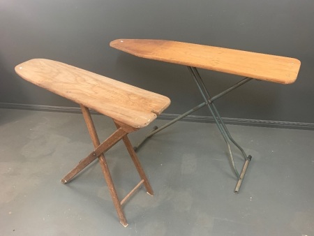 2 x Vintage Timber Ironing Boards