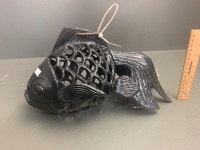 Last Cast Iron Fish Lantern