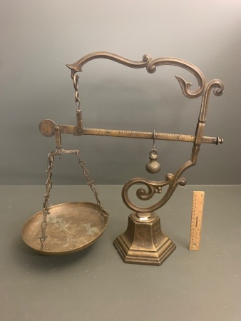 Large Set Brass Table Top Scales
