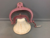 Antique C.S.Bell Co. Hillsboro, Ohio No.1 Upright School / Church Bell and Stand 1886 - Bell Does Have Hairline Crack